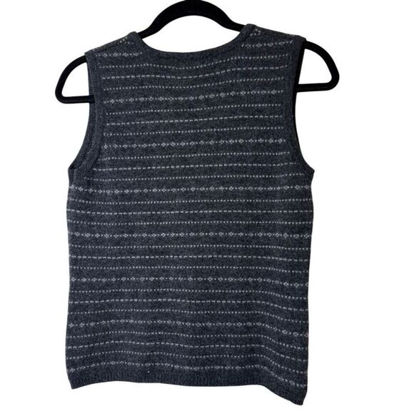 Vintage Old Navy Heather Gray Lambswool Sweater Vest Sz M Preppy, Dark Academia - Picture 3 of 10